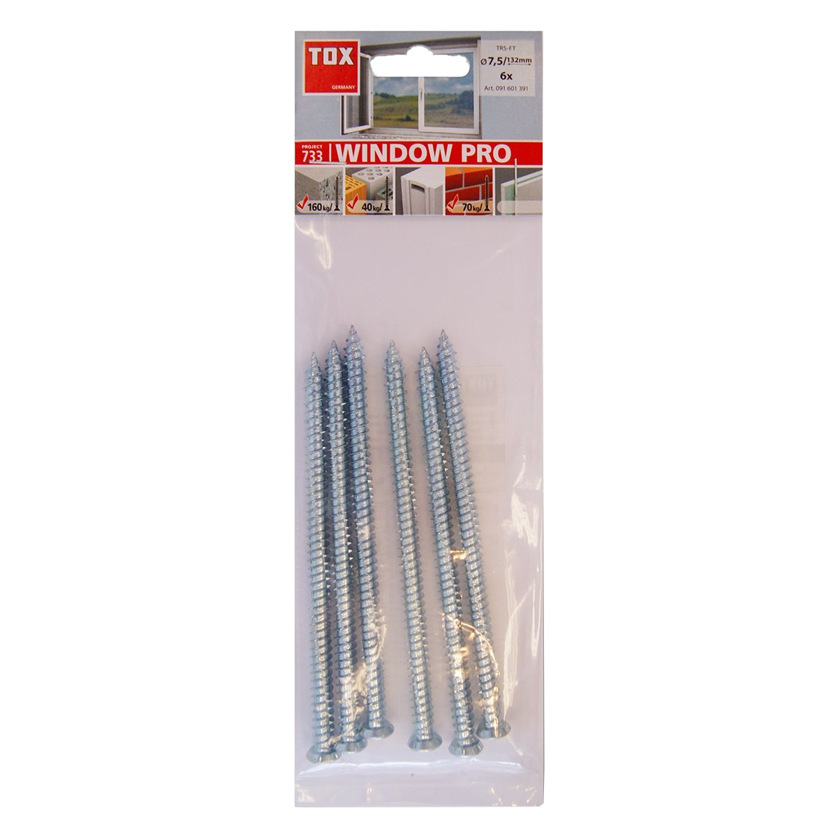 TOX Rahmenschraube Window Pro SK 7,5 x 132, 6 Stk.