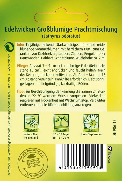 Edelwicken Großblumige Prachtmischung