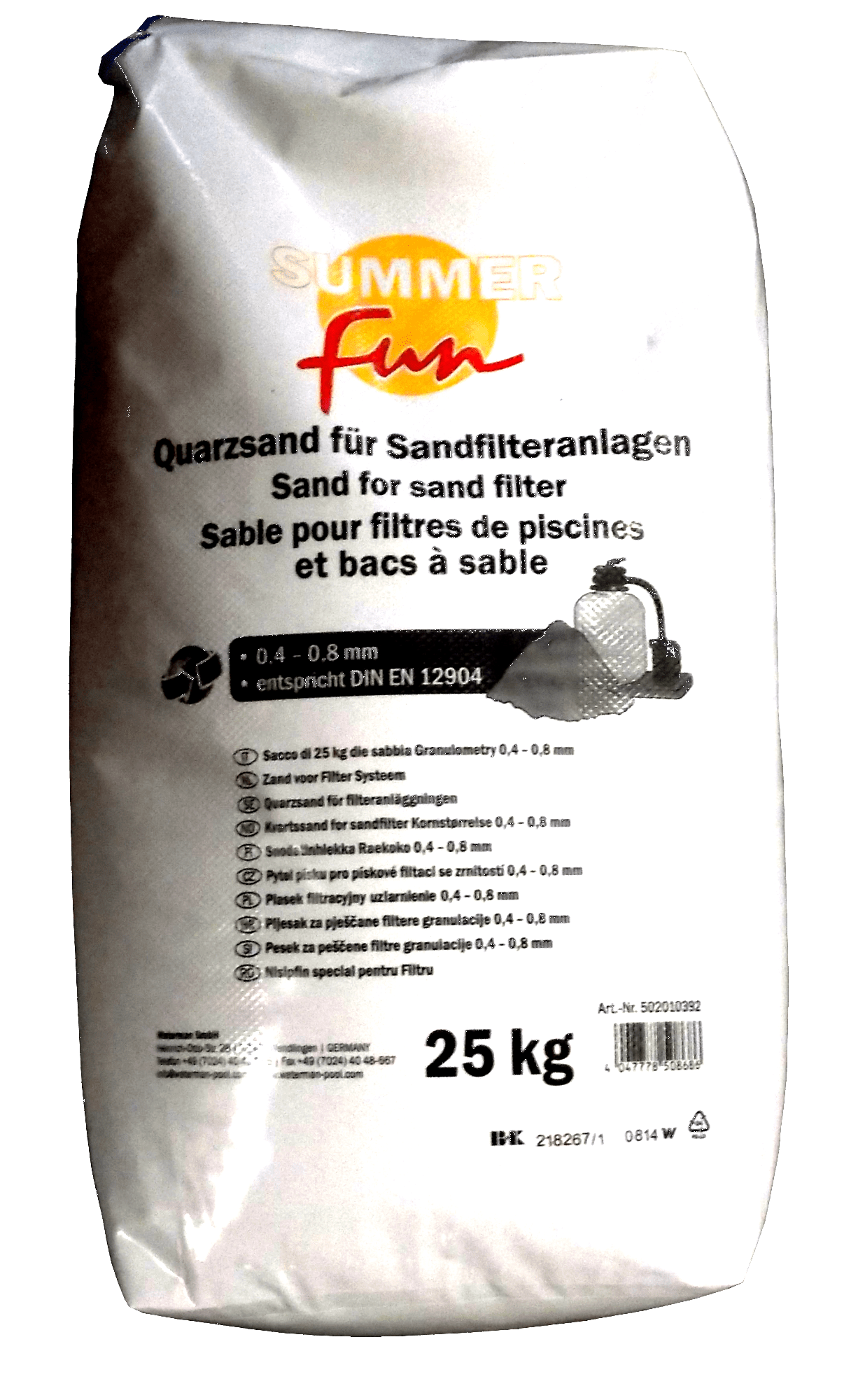 25kg Quarzsand für Poolfilteranlagen SummerFun