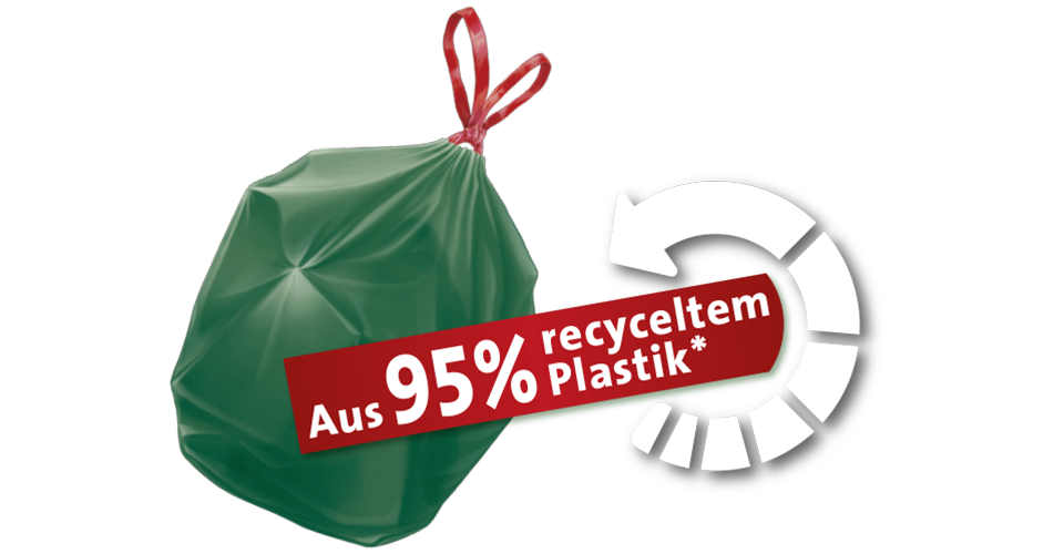 Swirl 20 Liter Öko-Müllbeutel mit Zugband R+D, (18/Rolle)