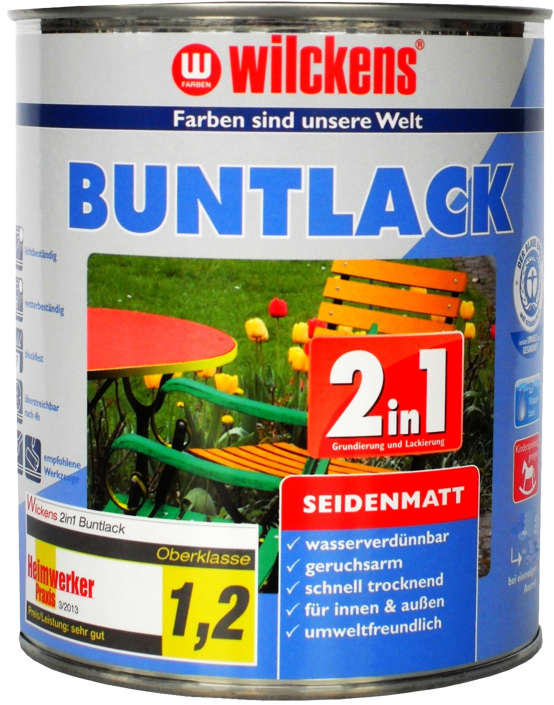 375ml Wilckens 2in1 Buntlack silbergrau 7001 seidenmatt