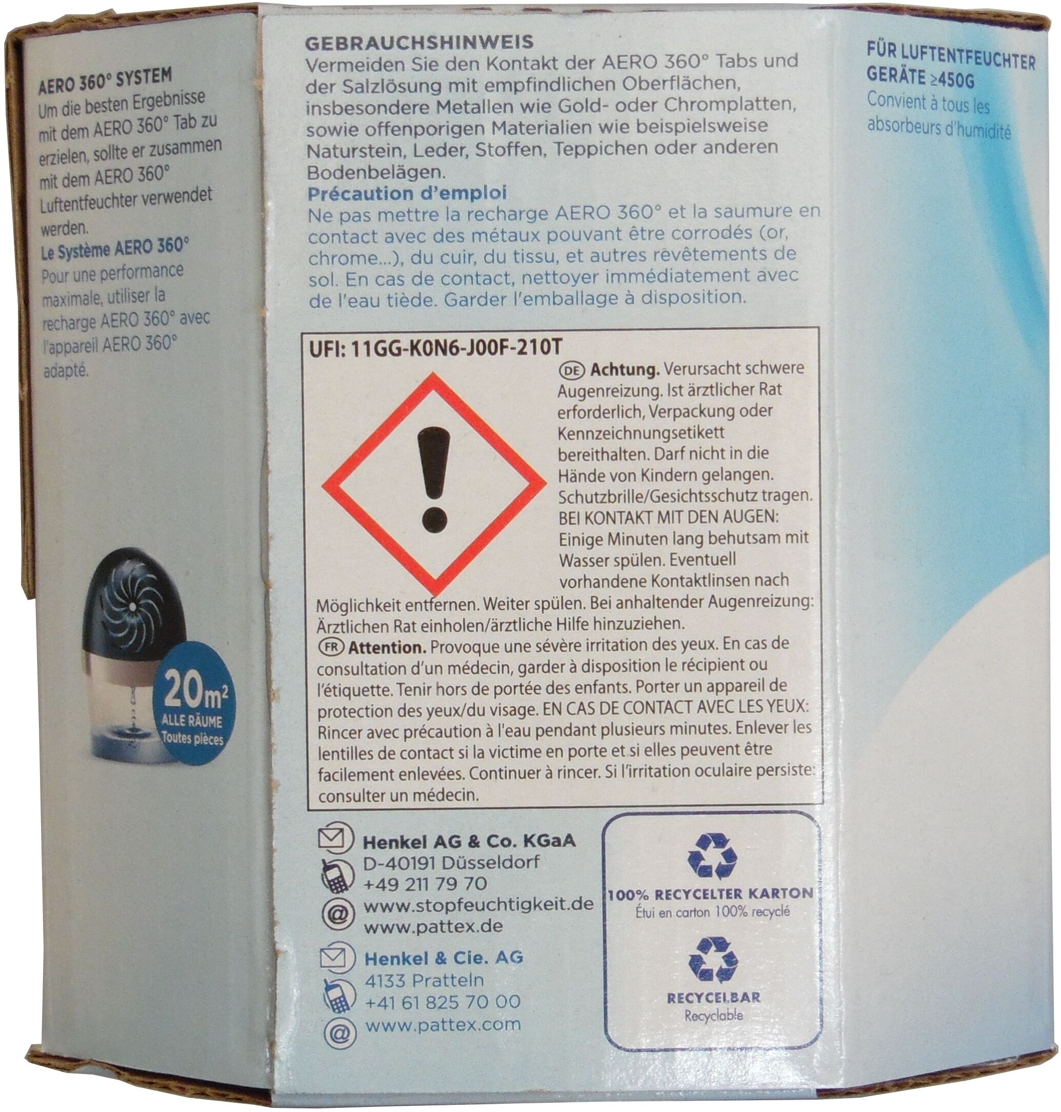 12 Nachfüll-Tabs Pattex AERO 360° ( 12 x 450g )