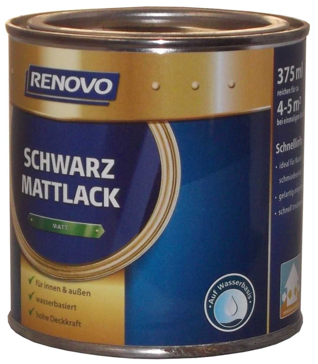 375ml Renovo Schwarz Mattlack Kunstschmiedelack