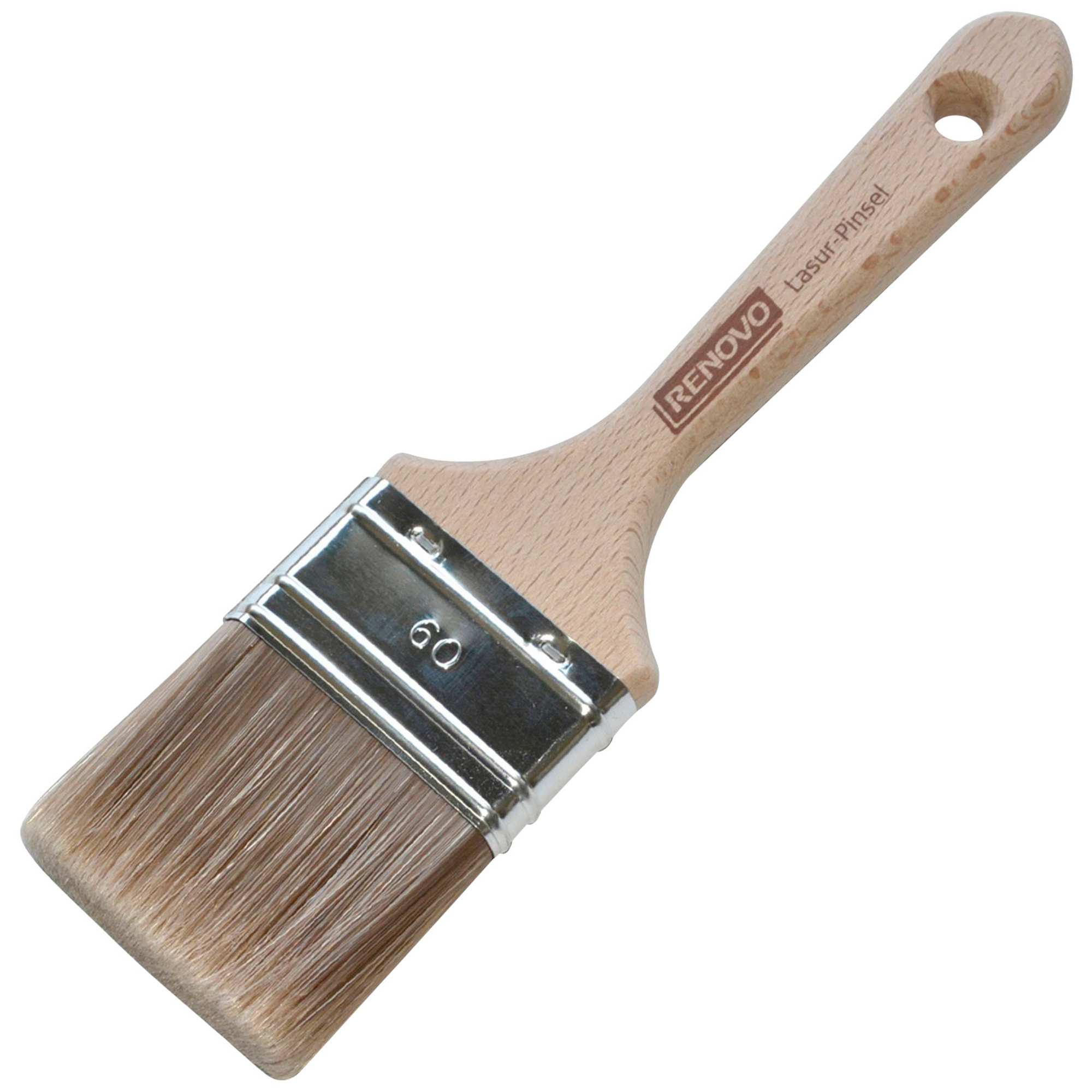 60mm Renovo Lasur-Flachpinsel Holzgriff