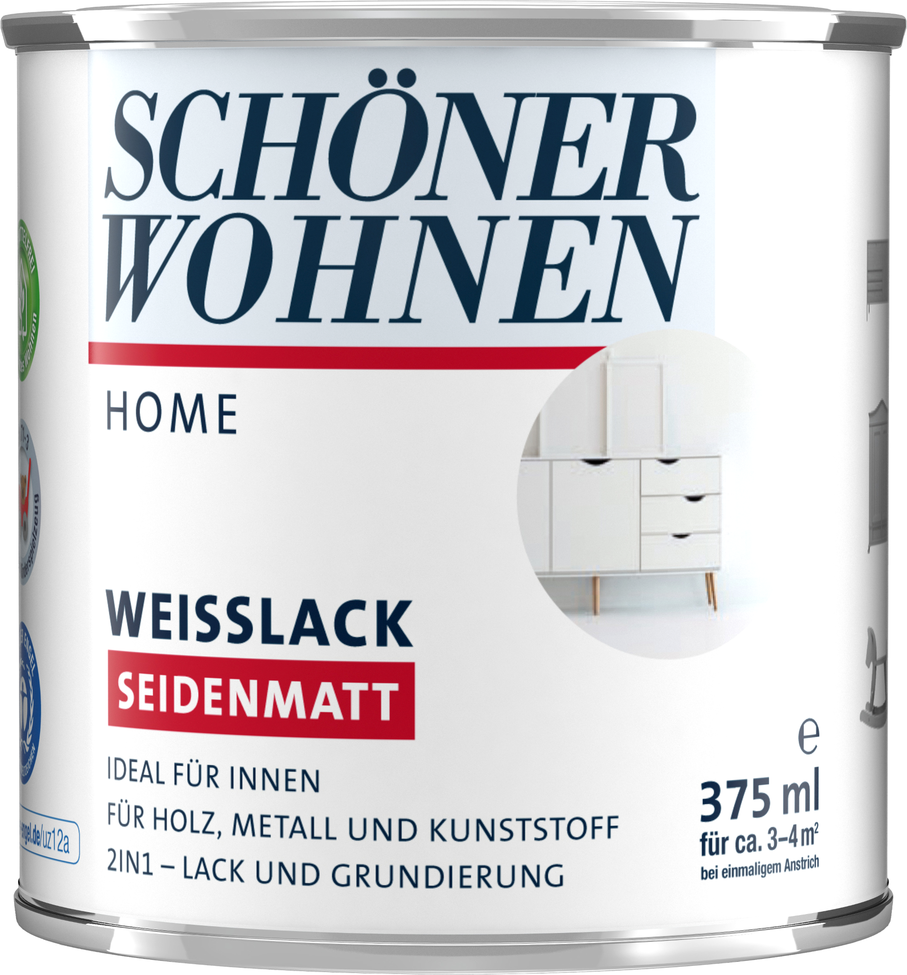 375ml Schöner Wohnen Home Weisslack seidenmatt weiss