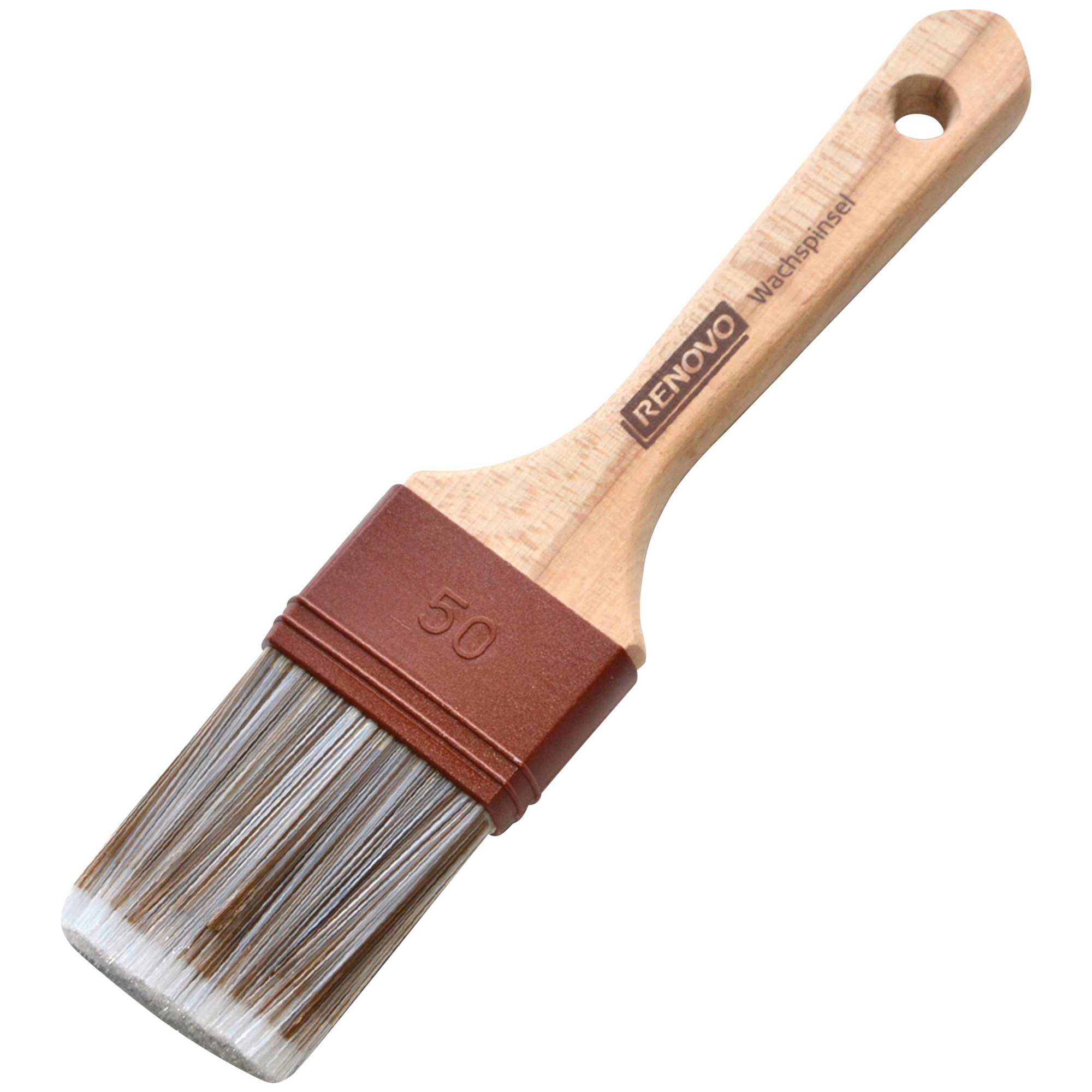 50mm Renovo Wachspinsel Holzgriff, Metallfrei