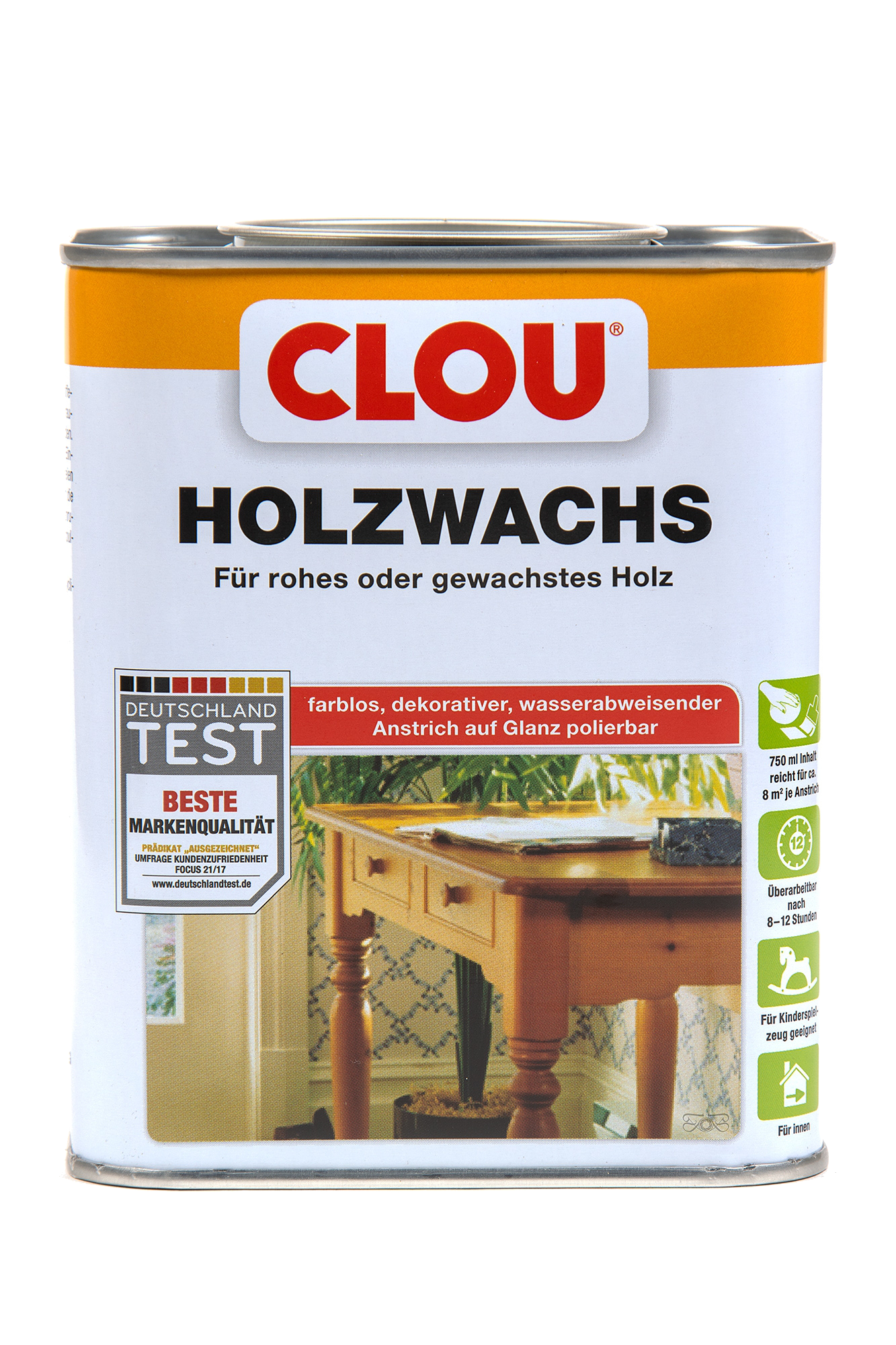 750ml Clou Holzwachs W1 farblos