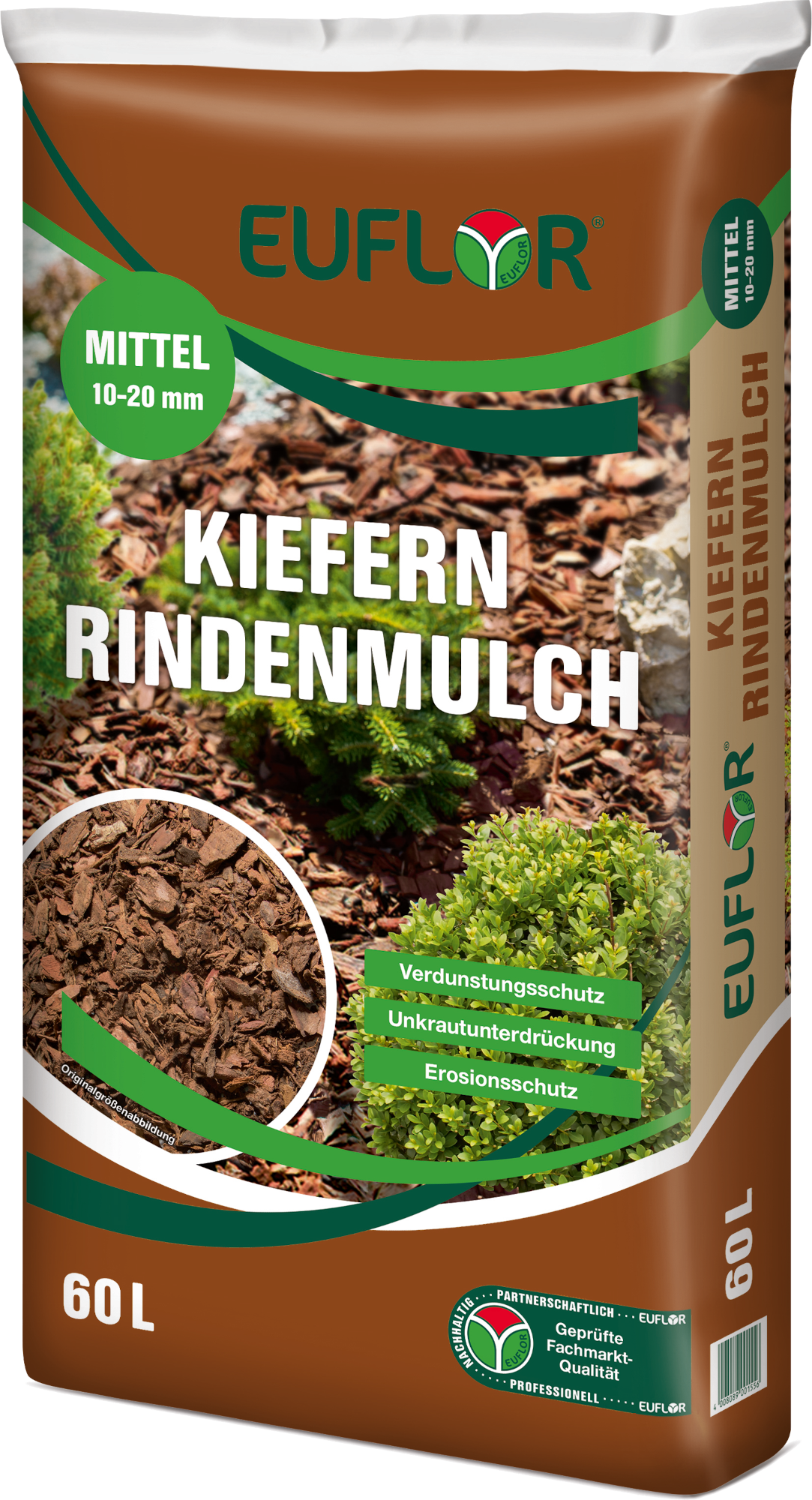 EUFLOR Kiefernrindenmulch 60 l Sack, mittel 10-20 mm