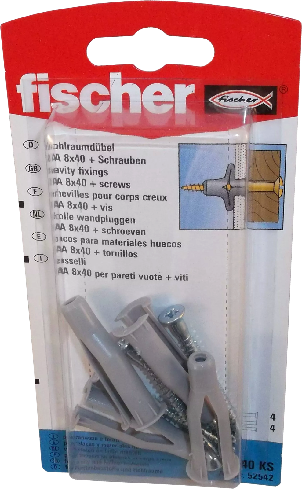 Hohlraumdübel NA 8 x 40 KS SB-Karte