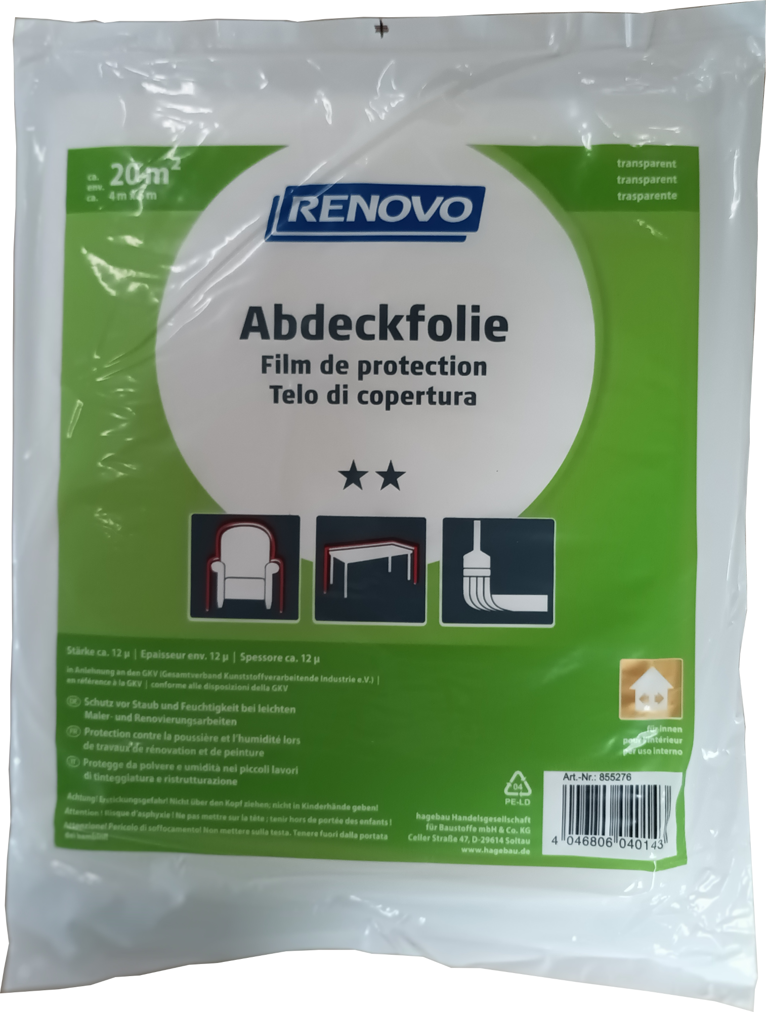 PE-Allzweckfolie 4 x 5 m ca. 12 µm