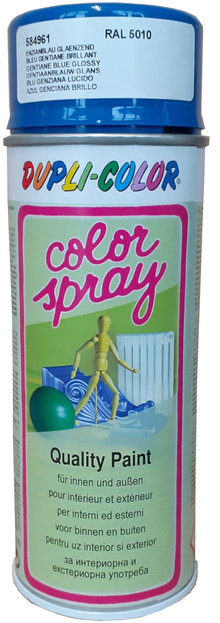 400ml DUPLI-COLOR Sprühlack Color Spray Enzianblau RAL 5010 glänzend,