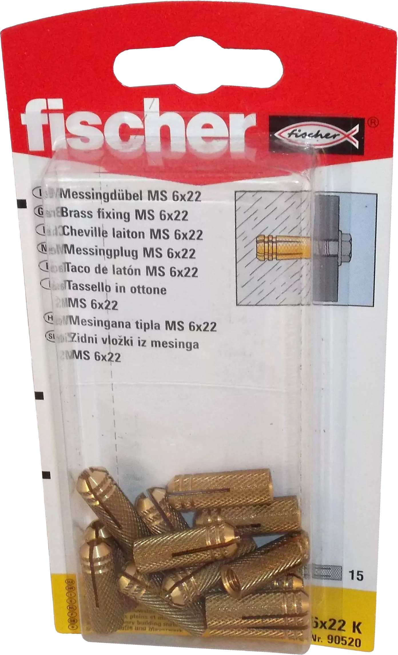 Messingdübel MS 6x22 K