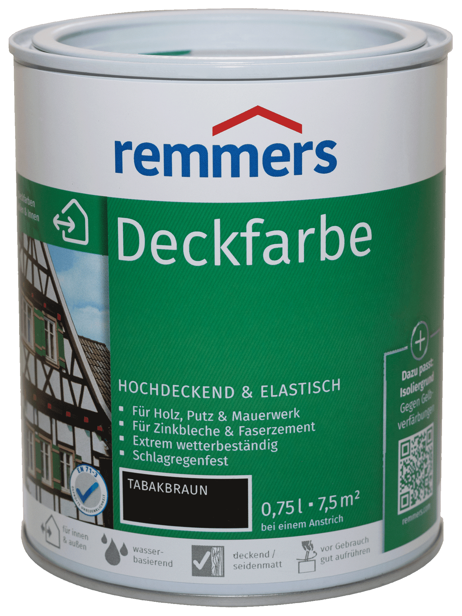 750ml Remmers Deckfarbe Tabakbraun