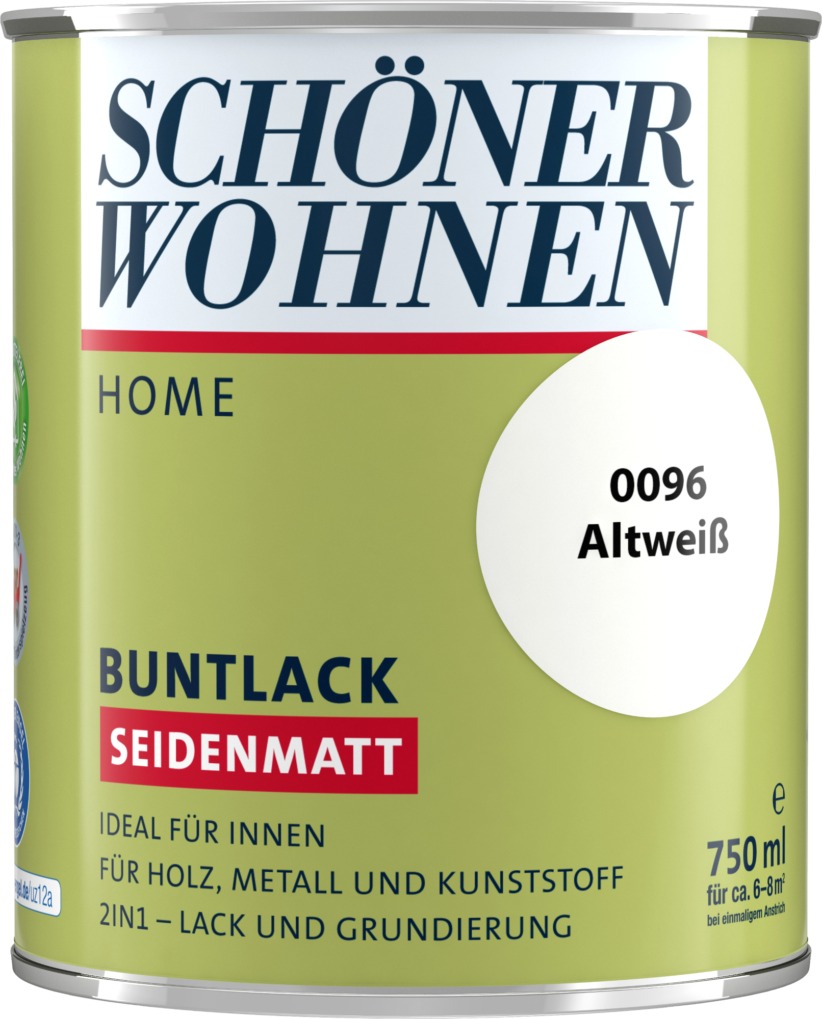 750ml Schöner Wohnen Home Buntlack seidenmatt, 0096 Altweiß