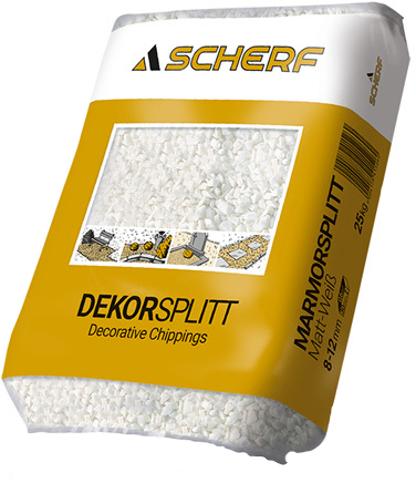 25kg SCHERF-Marmorsplitt Matt-Weiss 8-12mm