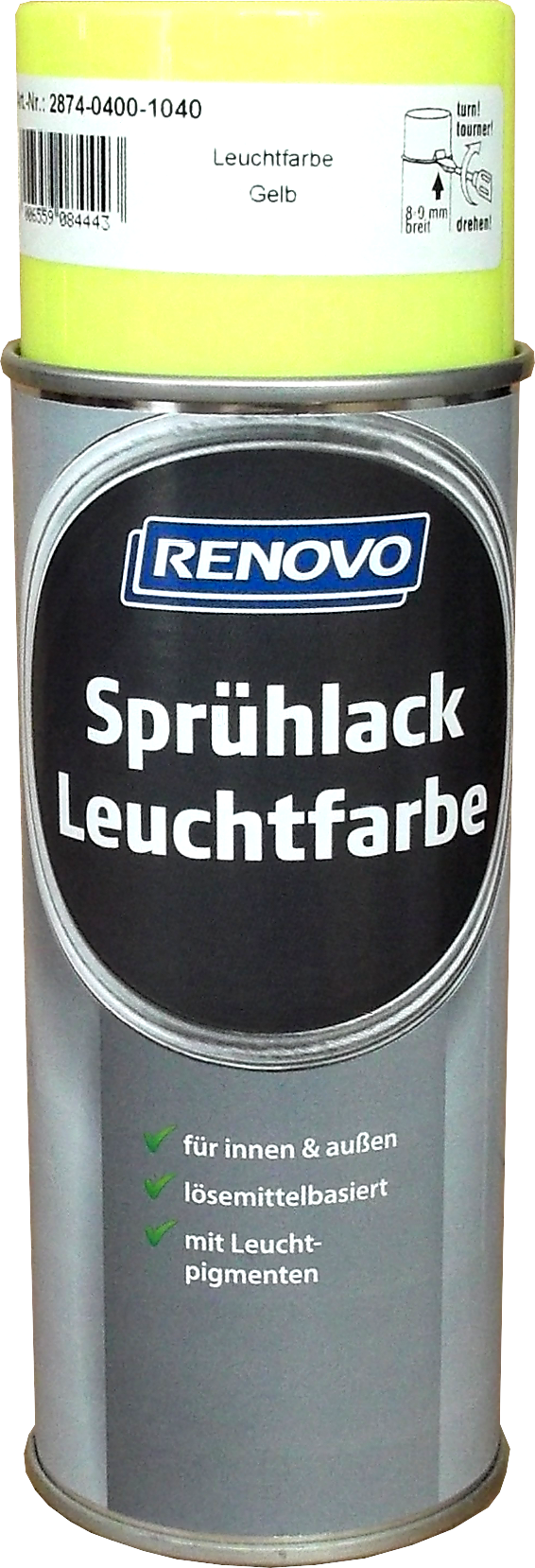 400ml Renovo Sprühlack Leuchtfarbe 1040 Gelb