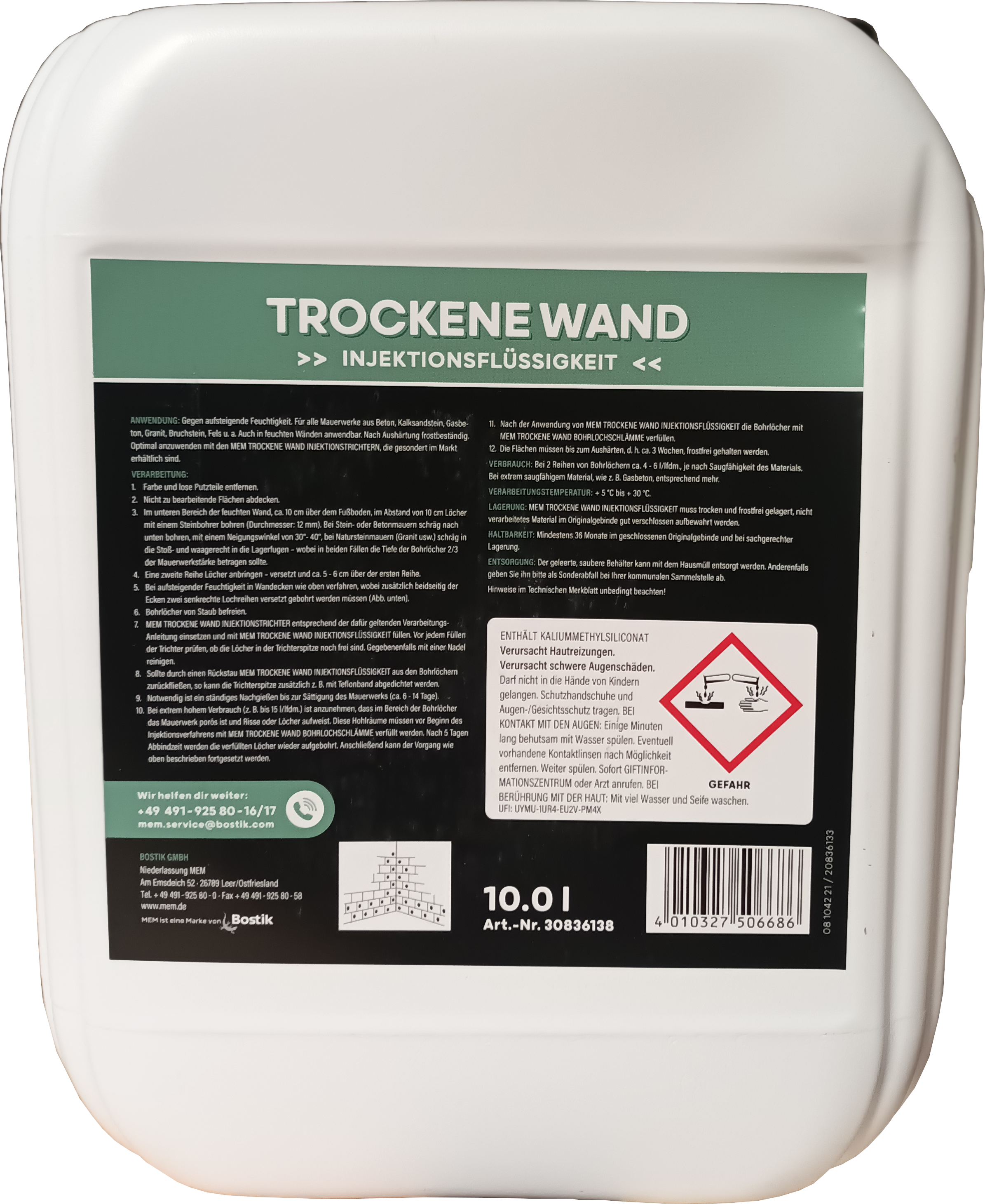 2x 10L MEM Trockene Wand Horizontalsperrschicht