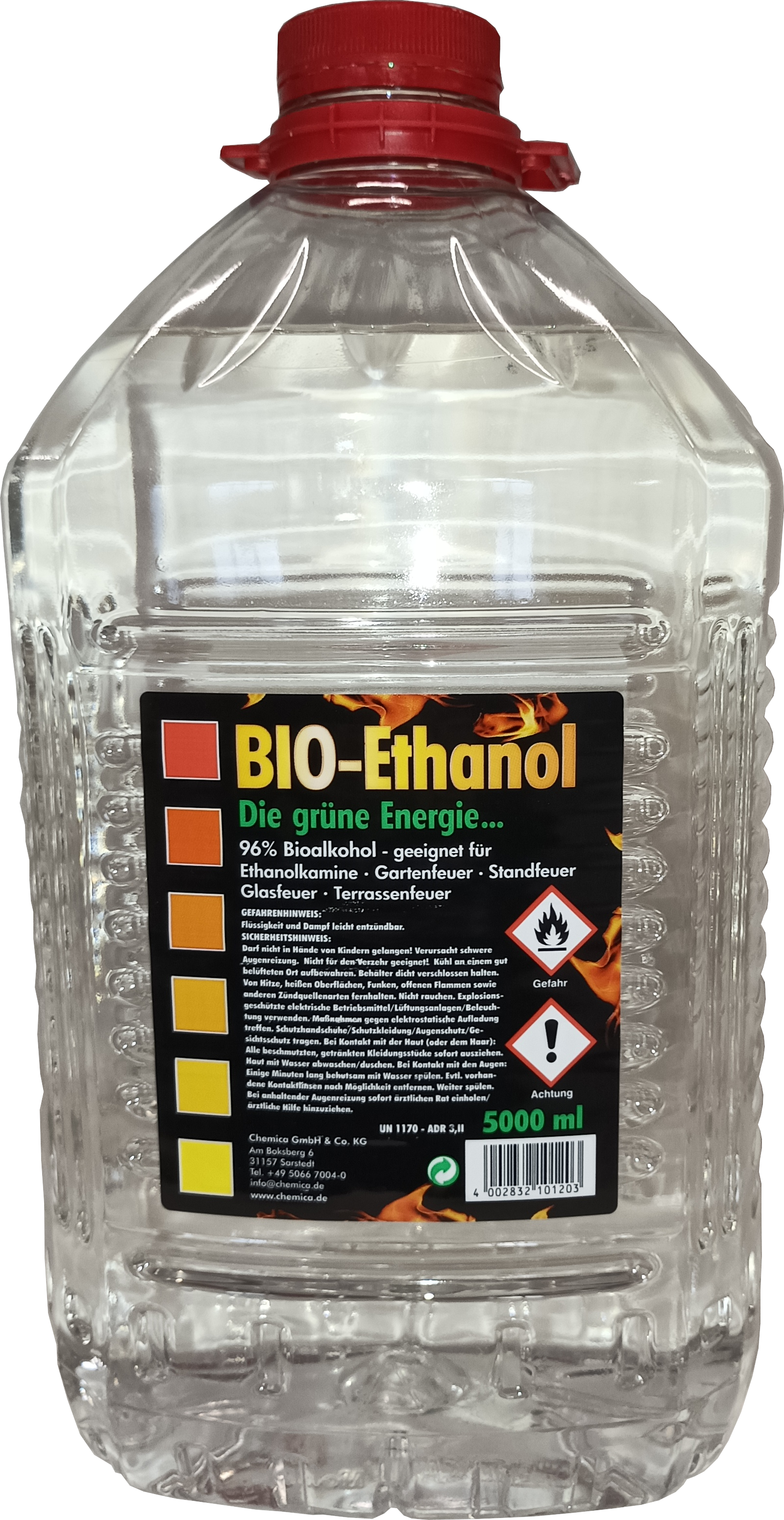3x 5L Bio-Ethanol 96% Die grüne Energie mit Bitrex