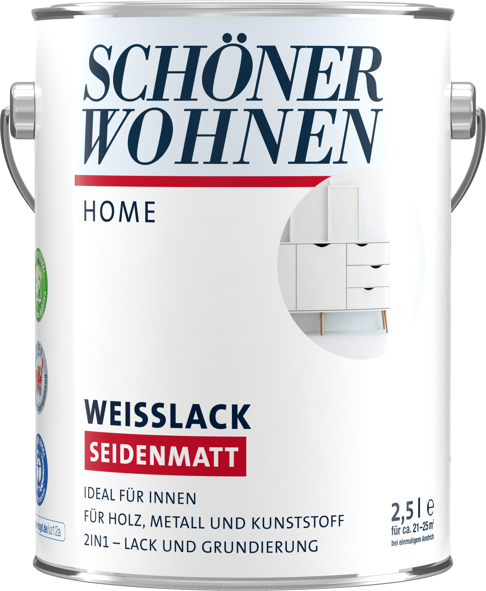 2,5L Schöner Wohnen Home Weisslack seidenmatt weiss