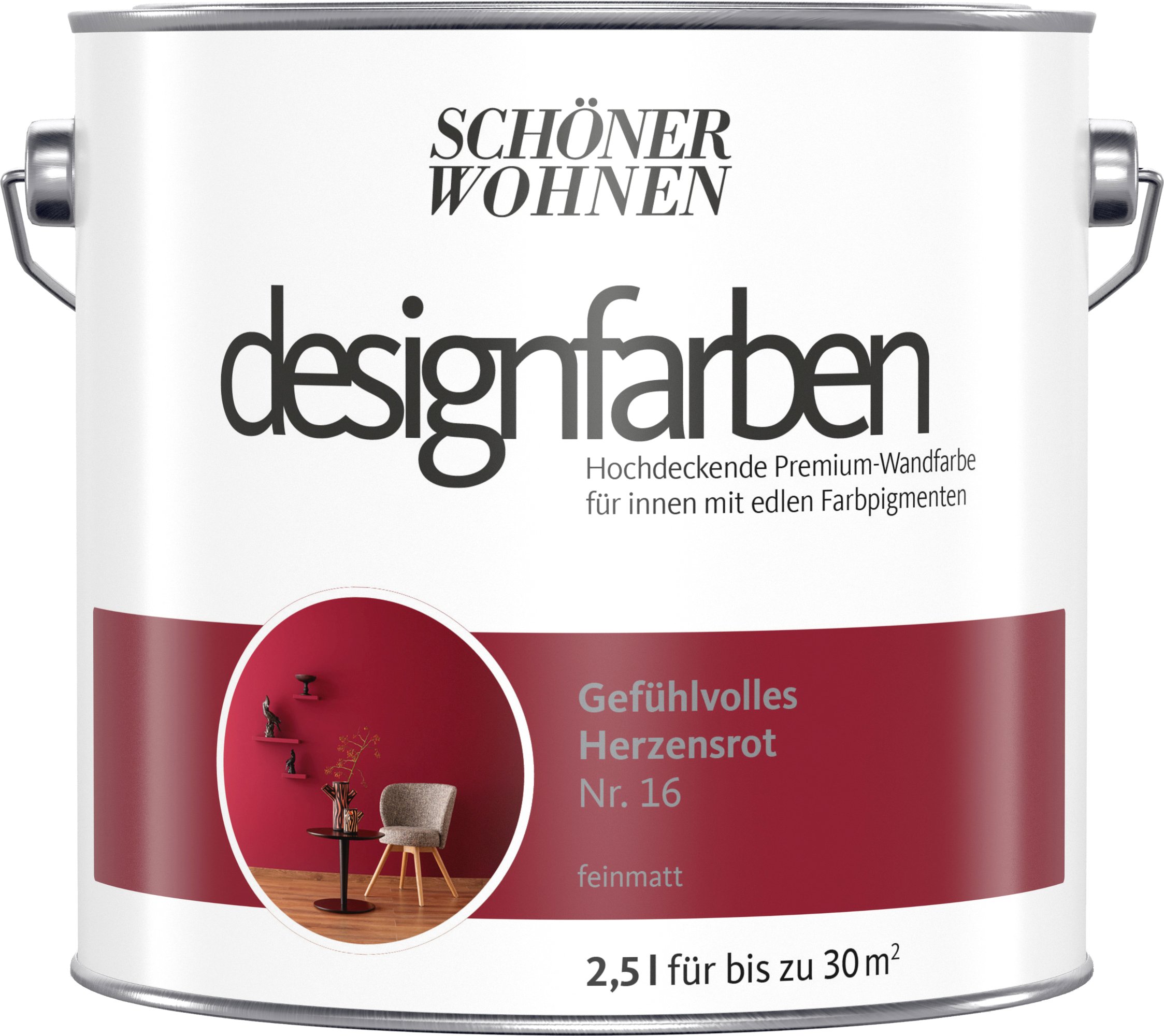 2,5L Schöner Wohnen Designfarbe Gefühlvolles Herzensrot 16