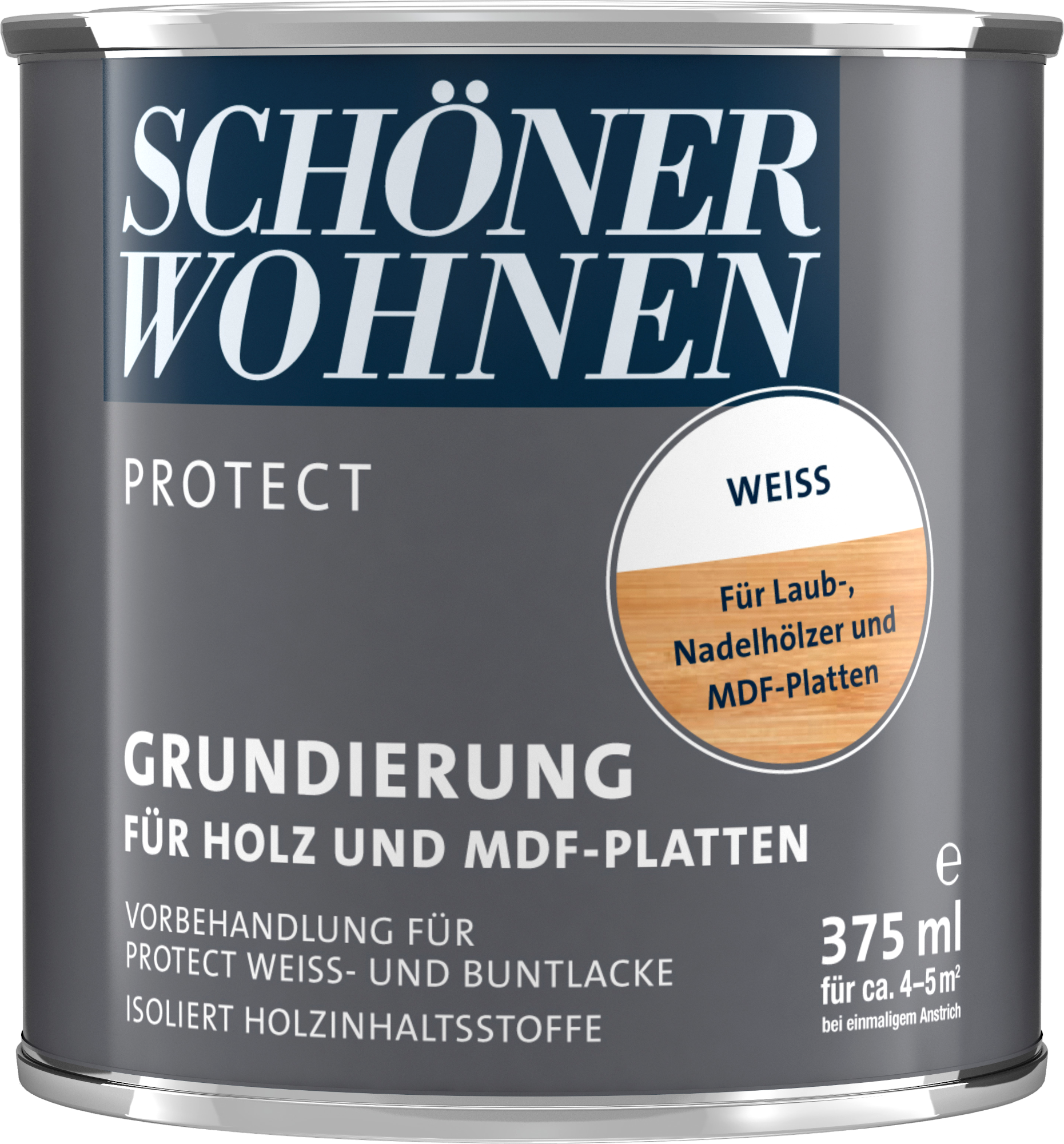375ml Schöner Wohnen Protect Grundierung für Holz und MDF-Platten weiss