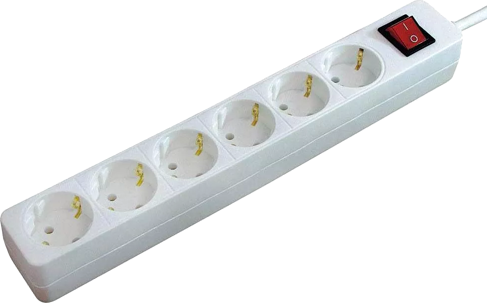 Steckdosenleiste mit Schalter 6-fach weiß 1,4m