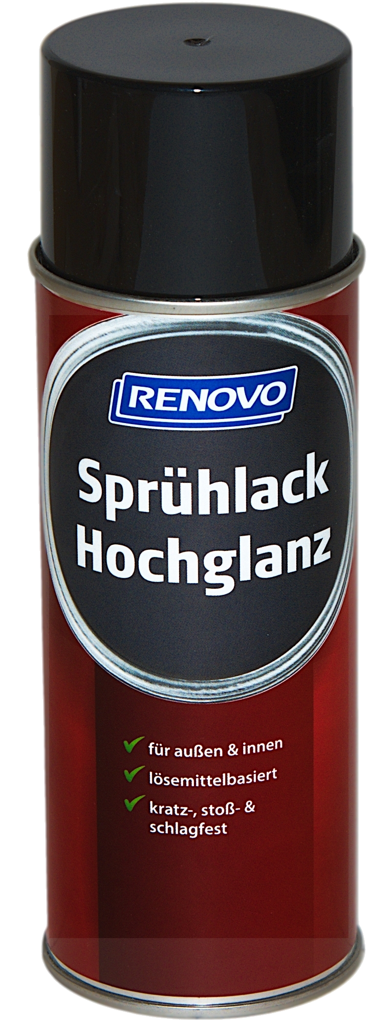 400ml Renovo Sprühlack hochglänzend RAL 9017 Verkehrsschwarz