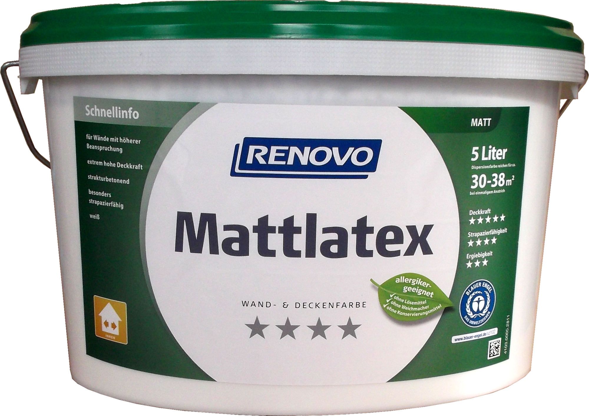 5L Renovo Latexfarbe Weiß Matt
