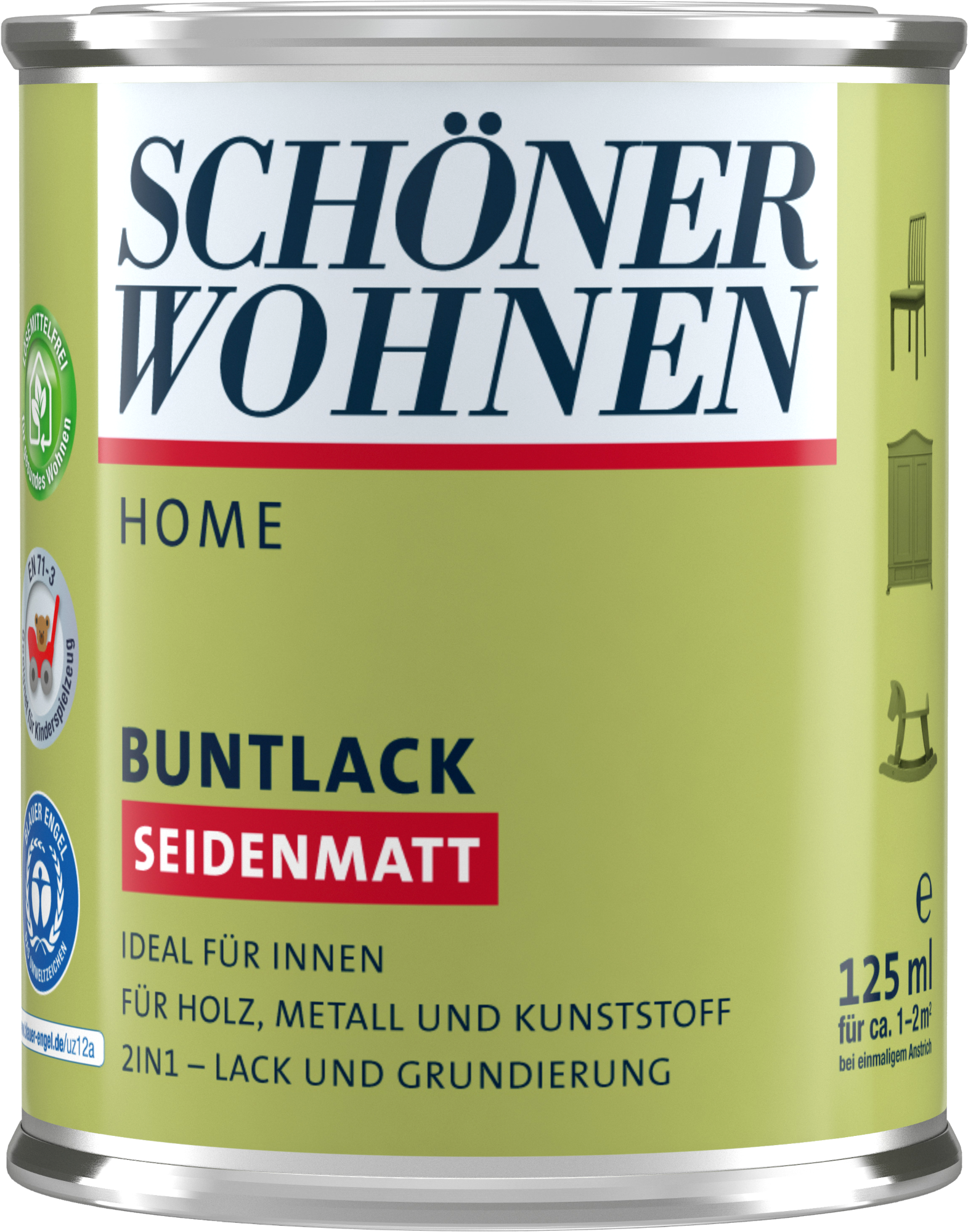 125ml Schöner Wohnen Home Buntlack seidenmatt, 7594 Taupegrau
