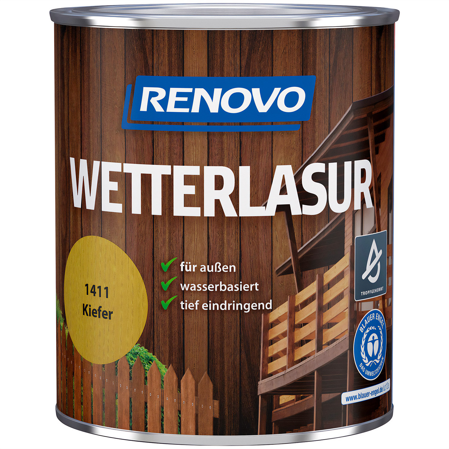 750ml Renovo Wetterlasur/ Aussenlasur Nr.1411 Kiefer