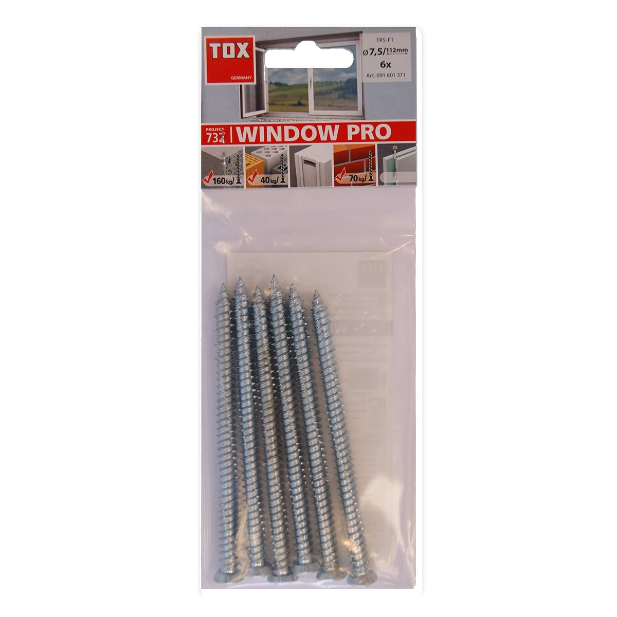 TOX Rahmenschraube Window Pro SK 7,5 x 112, 6 Stk.