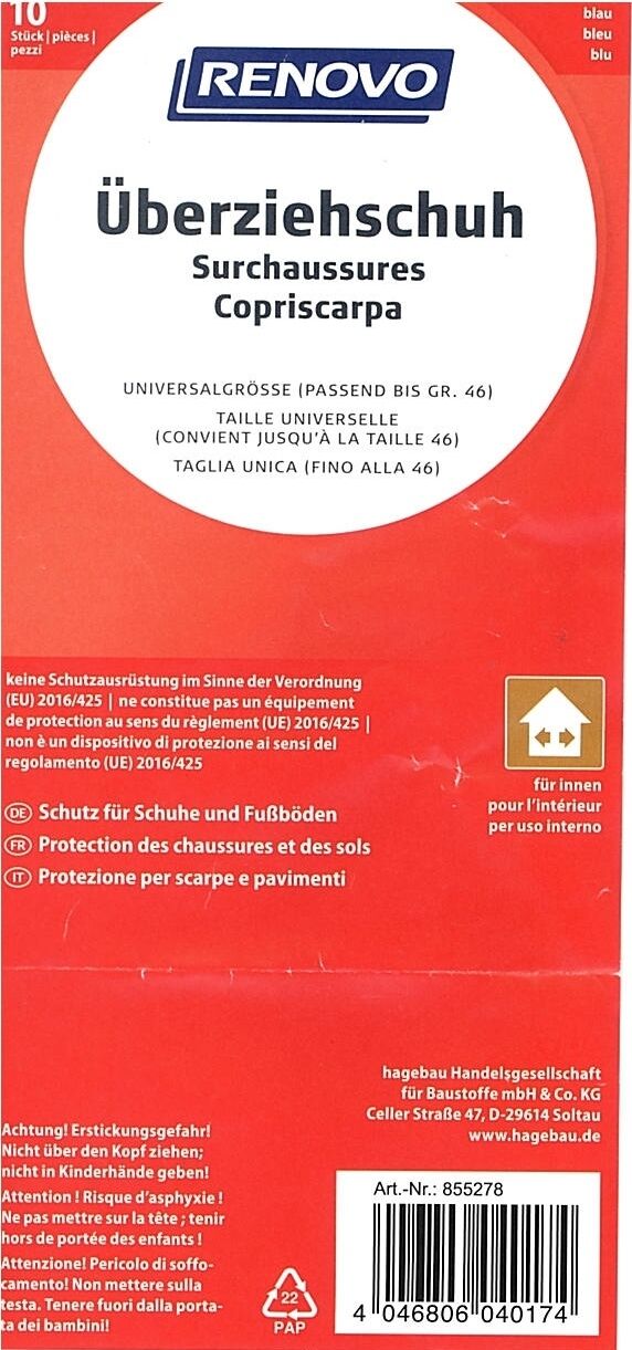 10 Stück Renovo Überziehschuh
