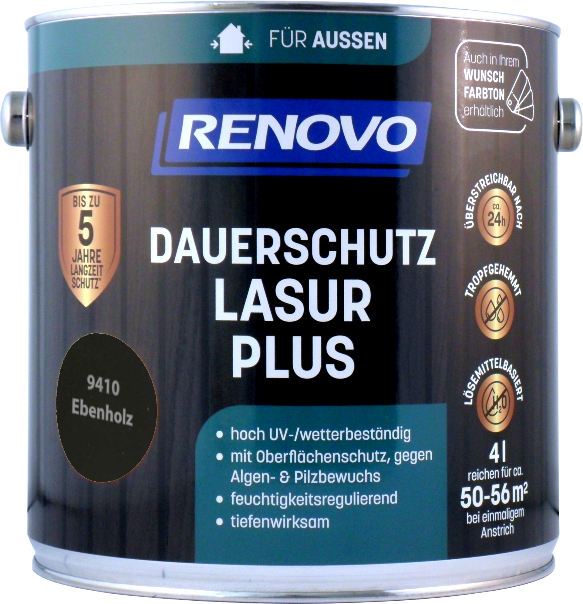 4L Renovo Dauerschutzlasur PLUS Nr.9410 ebenholz