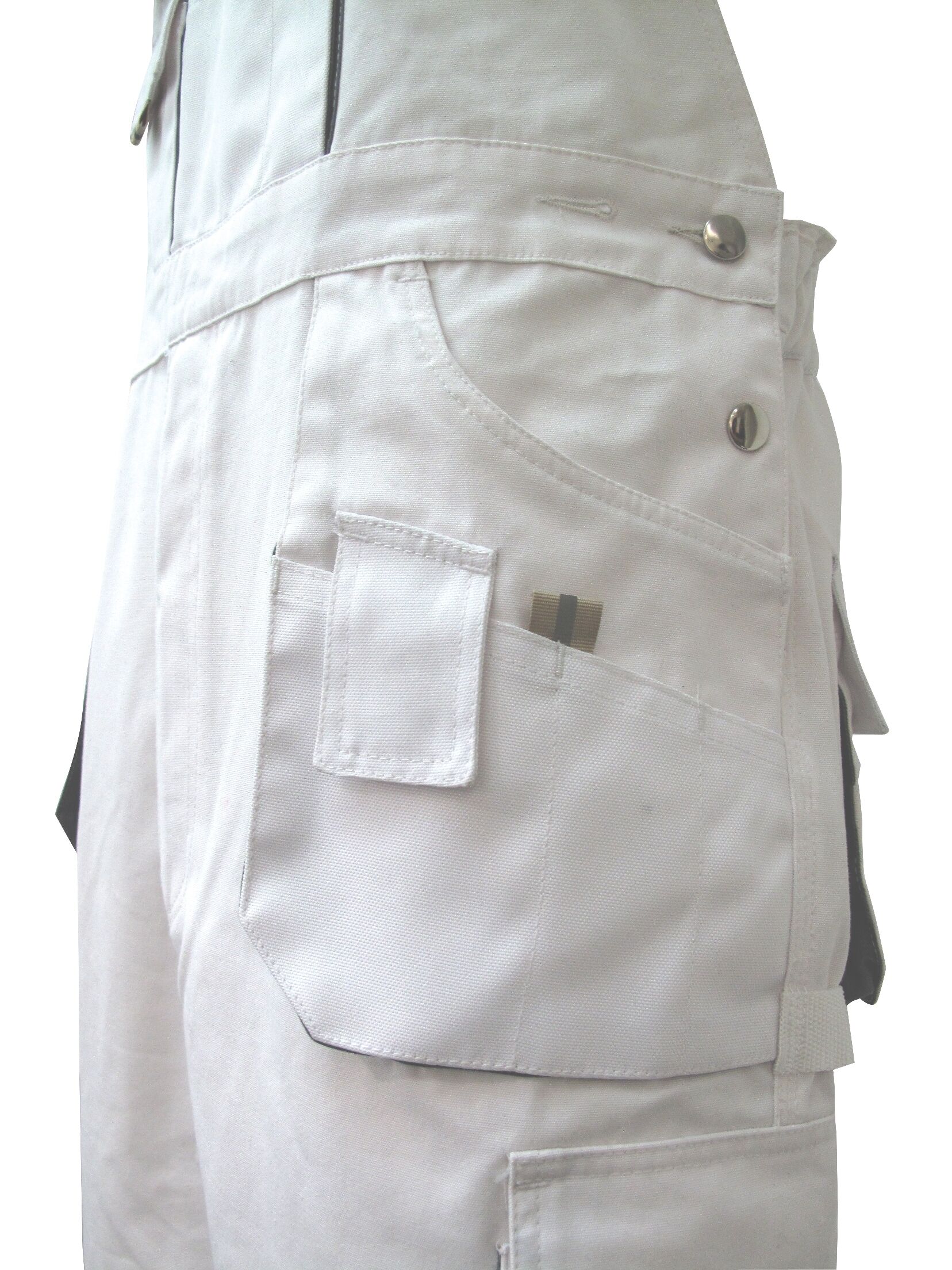Triuso POWER Latzhose weiss/grau 270g Größe 52