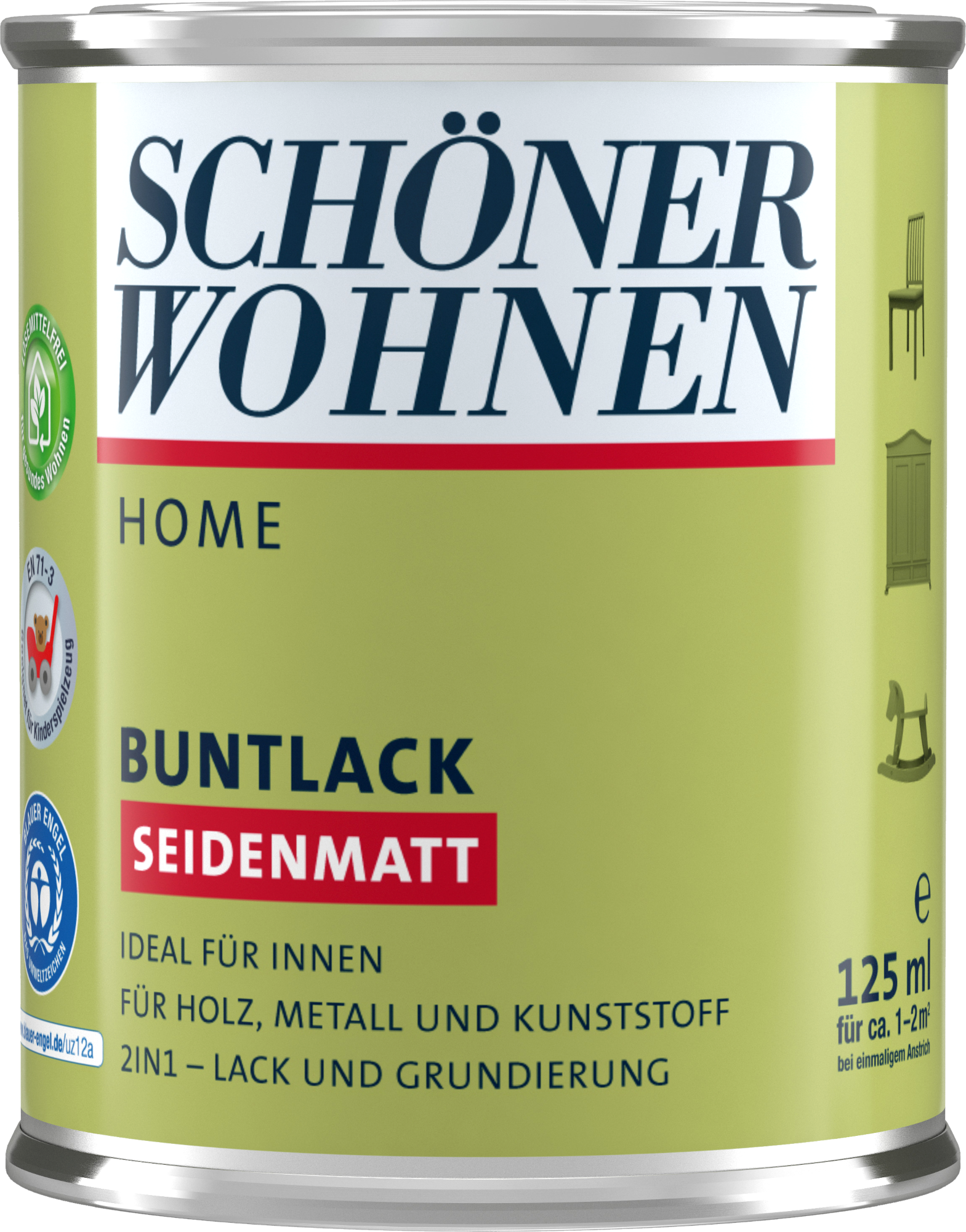 125ml Schöner Wohnen Home Buntlack seidenmatt, RAL 7016 Anthrazitgrau