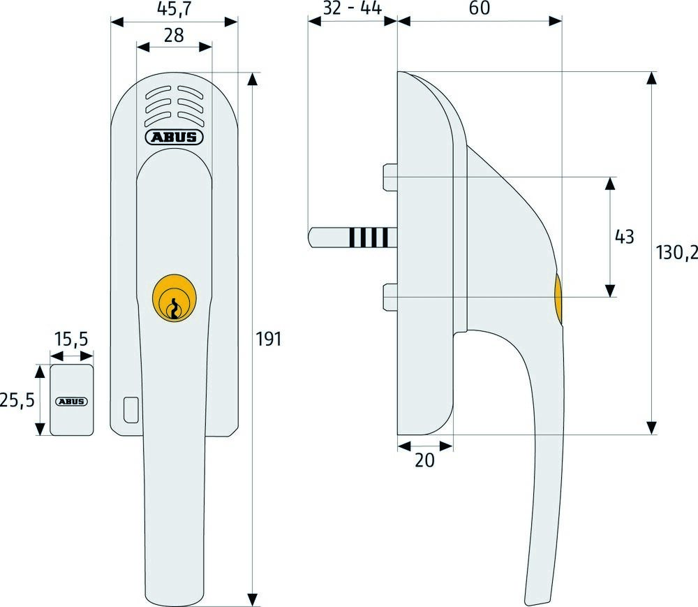 ABUS Abschließbarer Fenstergriff FG300A silber