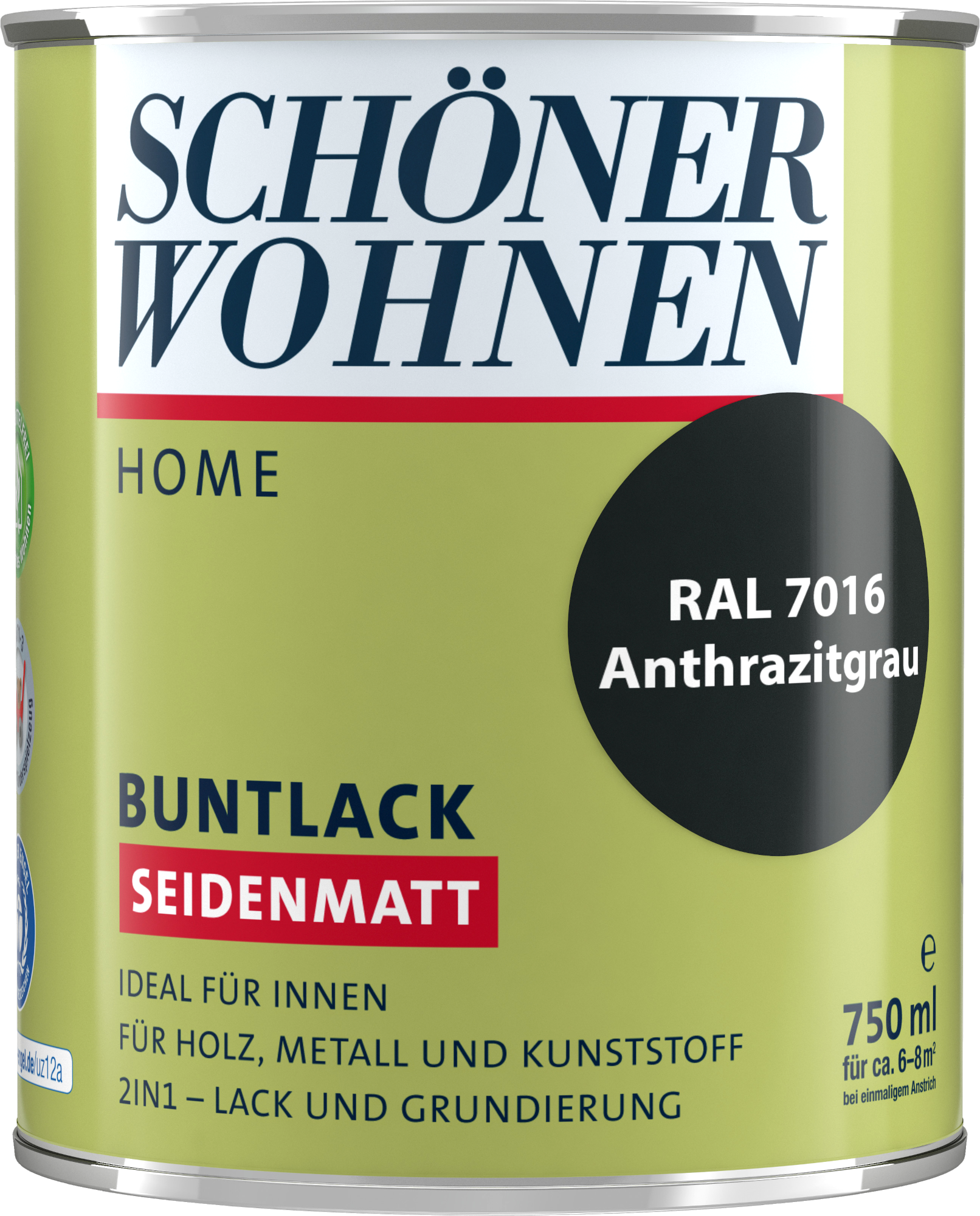 750ml Schöner Wohnen Home Buntlack seidenmatt, RAL 7016 Anthrazitgrau