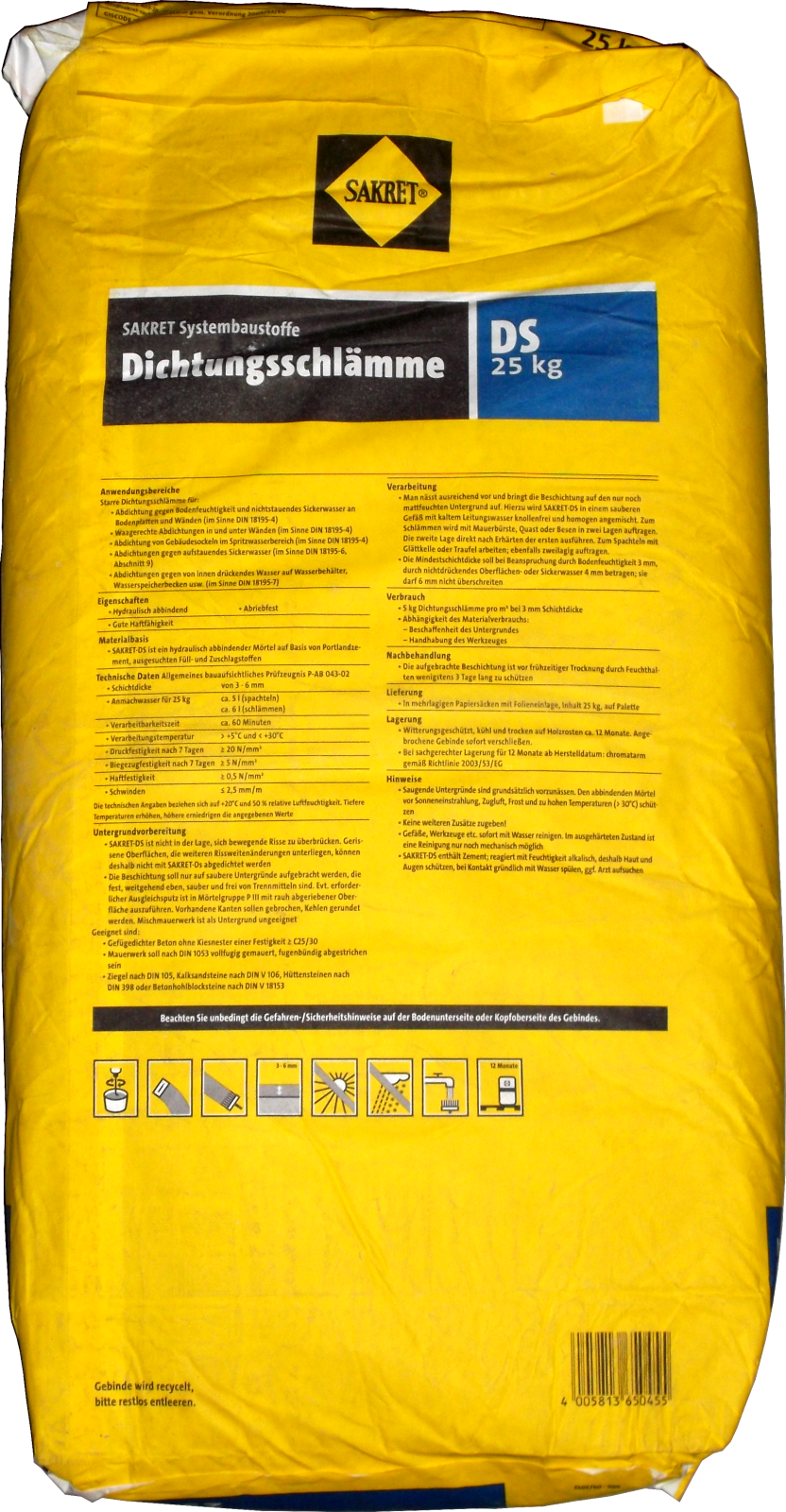 25kg Sakret Dichtungsschlämme mineralisch