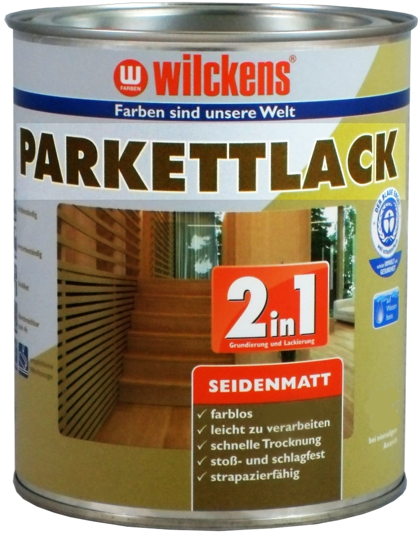 2,5Liter WILCKENS 2in1 Parkettlack seidenmatt