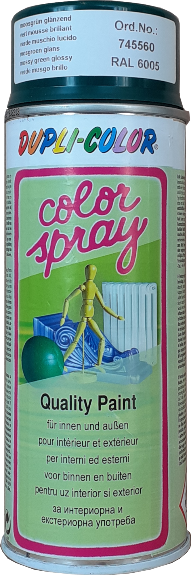400ml DUPLI-COLOR Sprühlack Color Spray Moosgrün RAL 6005 glänzend,