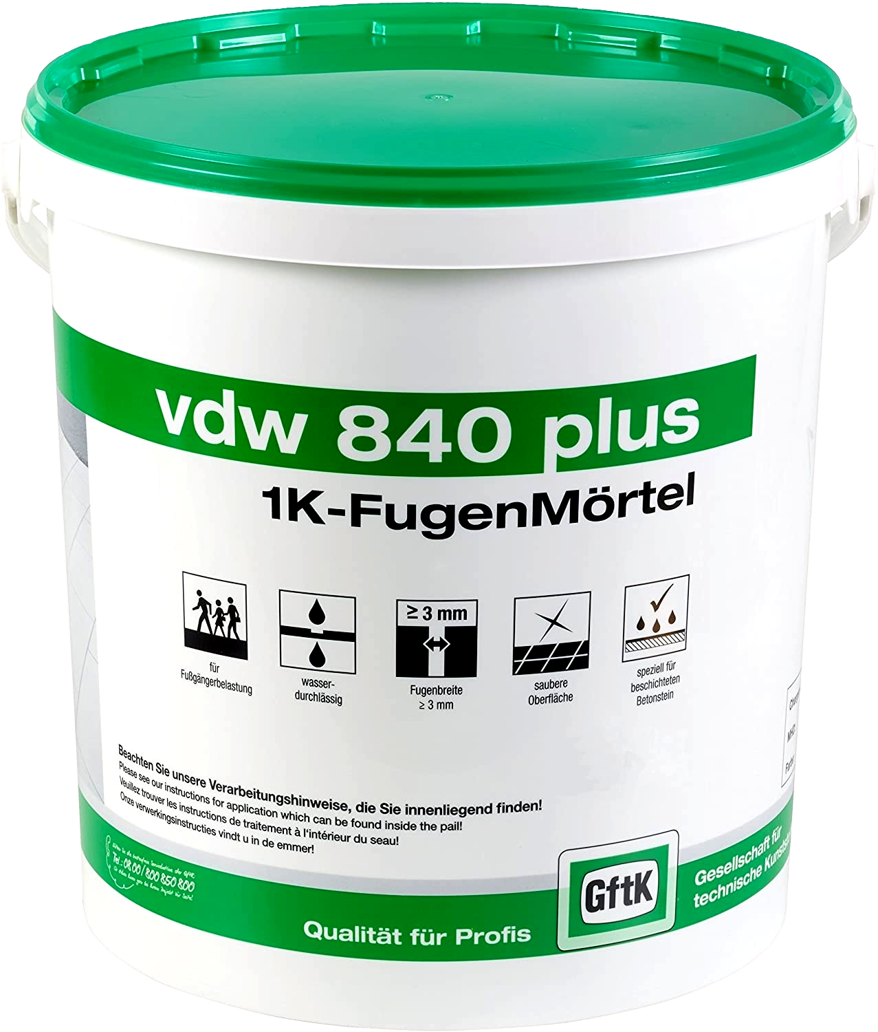 12,5 Kg Pflasterfugenmörtel vdw 840 plus Steingrau