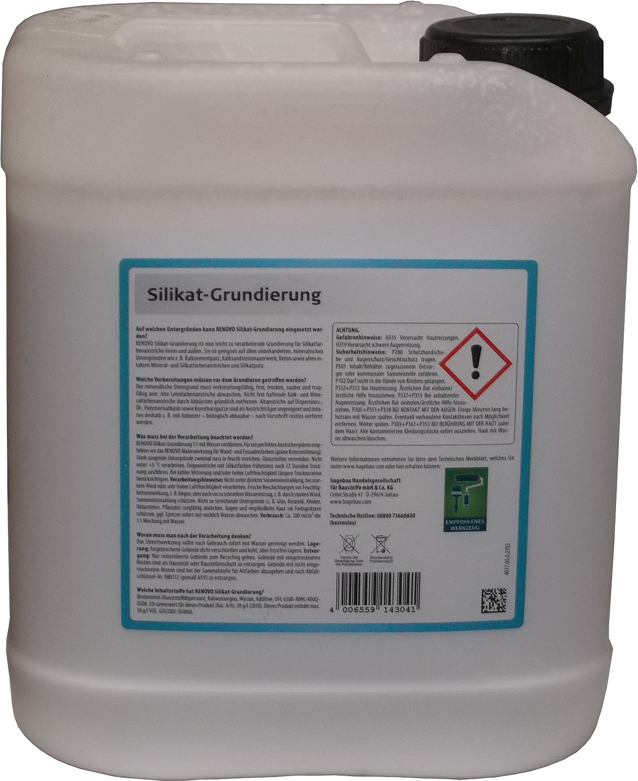 5 Liter Renovo Silikat Grundierung Farblos