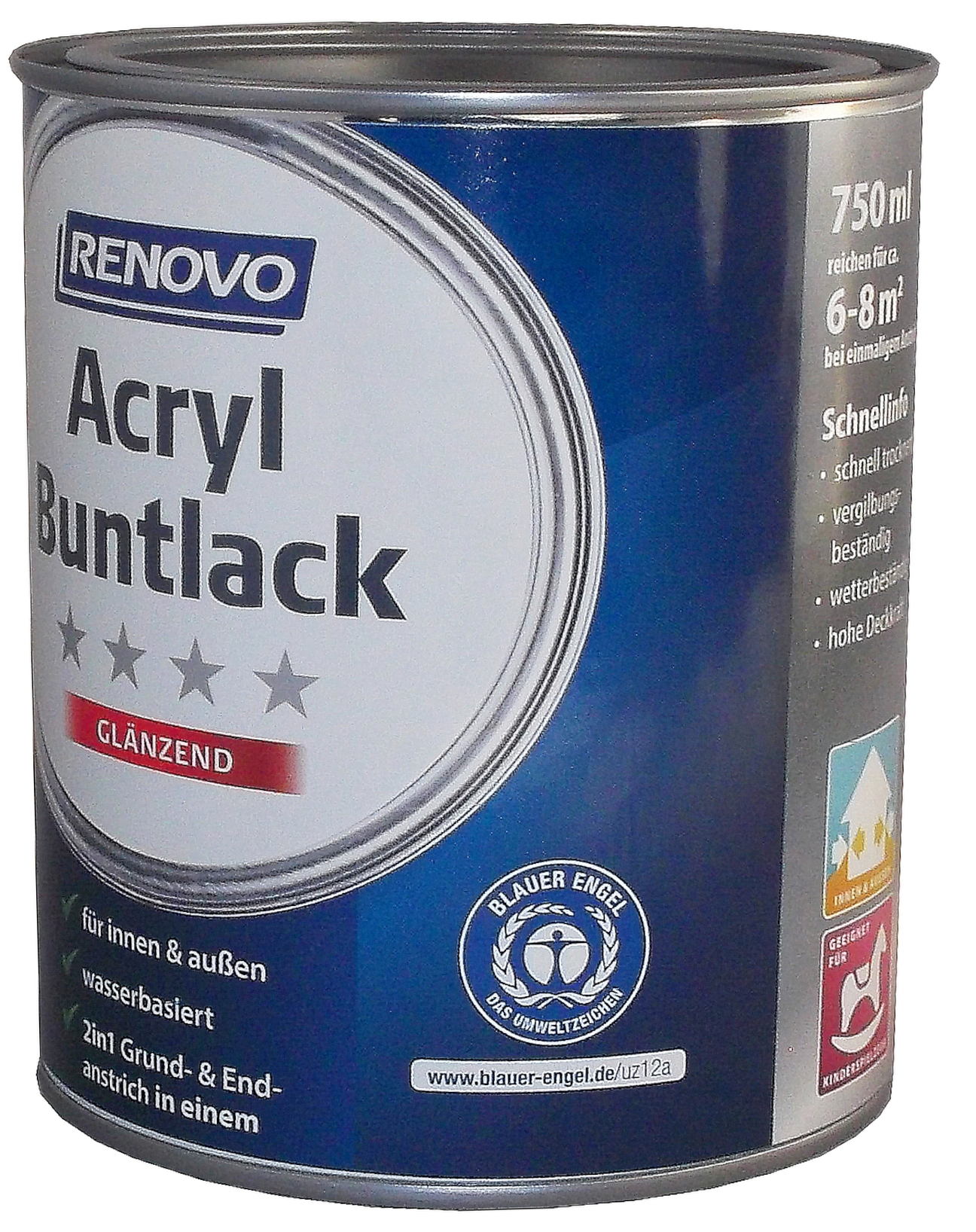 750ml Renovo Acryl Glanzlack Nr.8017 schokobraun