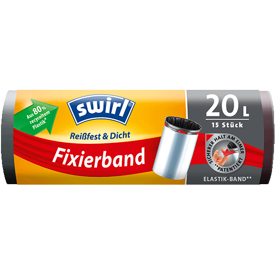 Swirl 20 Liter Fixierband-Müllbeutel R+D, (15/Rolle)