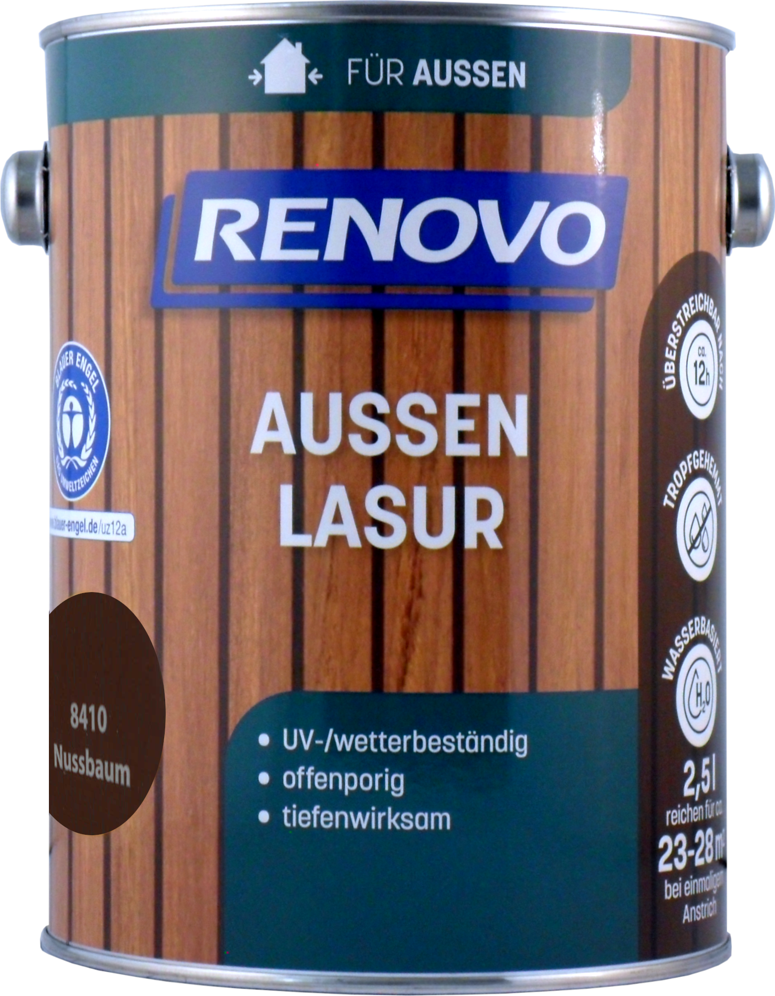 2,5L Renovo Wetterlasur wb. Nr.8410 nussbaum