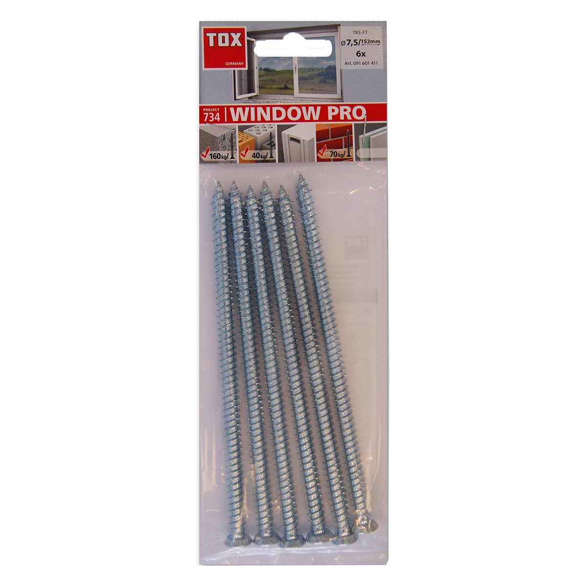 TOX Rahmenschraube Window Pro SK 7,5 x 152, 6 Stk.