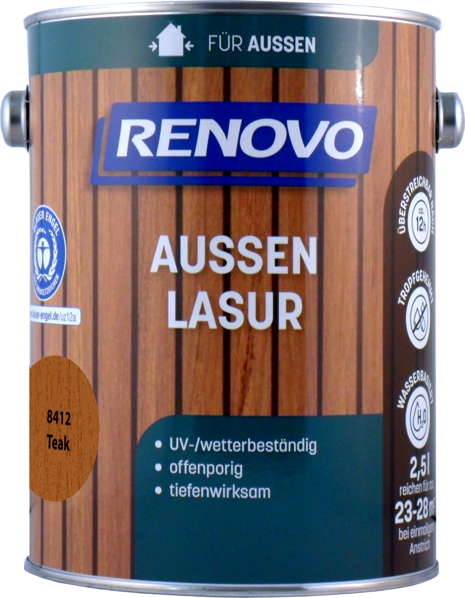 2,5L Renovo Wetterlasur wb. Nr.8412 Teak