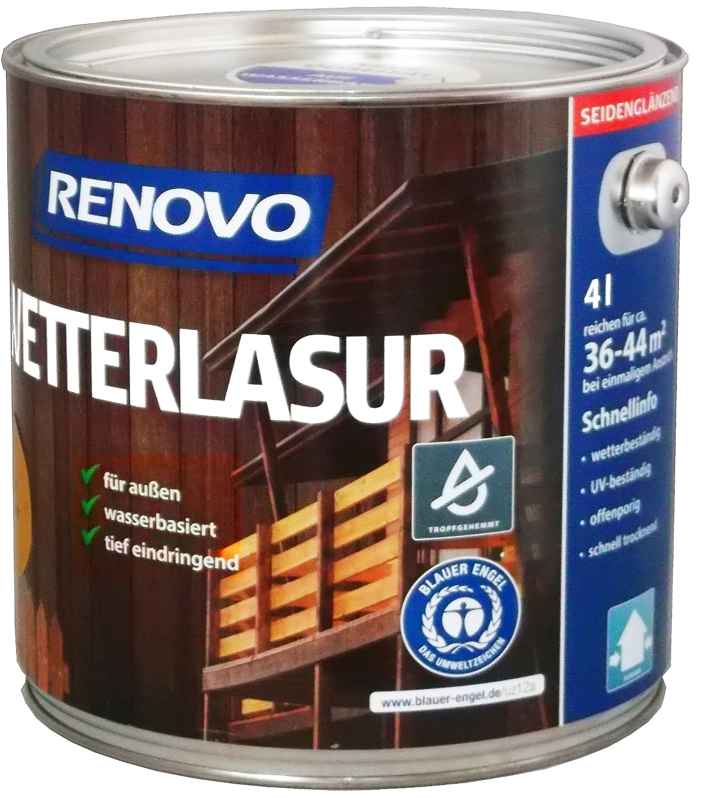 4L Renovo Wetterlasur/ Aussenlasur wb. Nr.8410 Nussbaum
