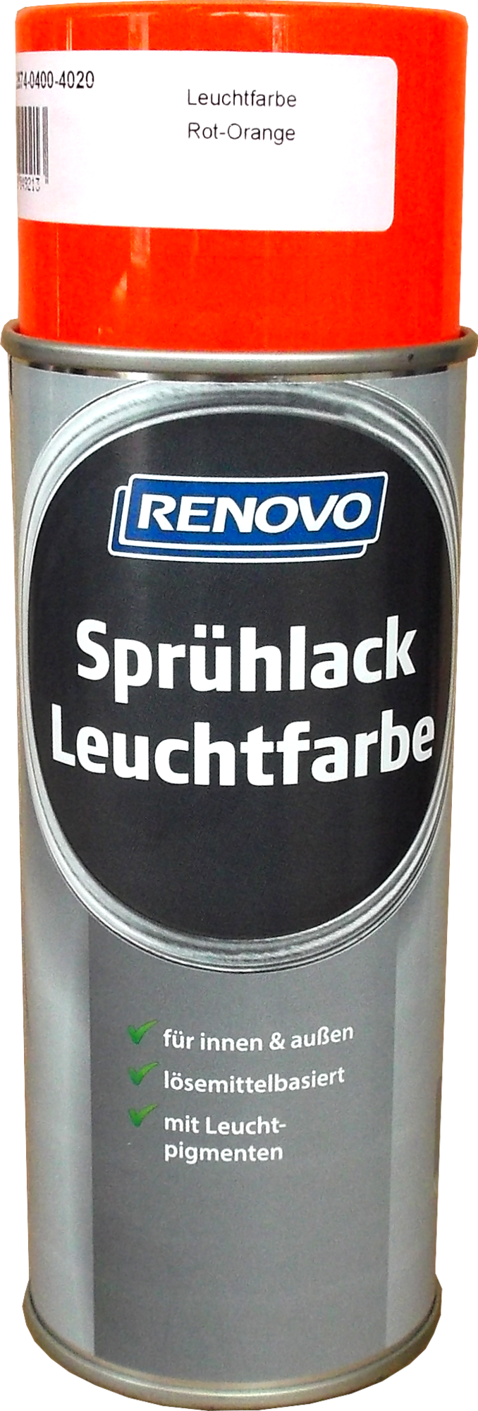400ml Renovo Sprühlack Leuchtfarbe 4020 Rotorange