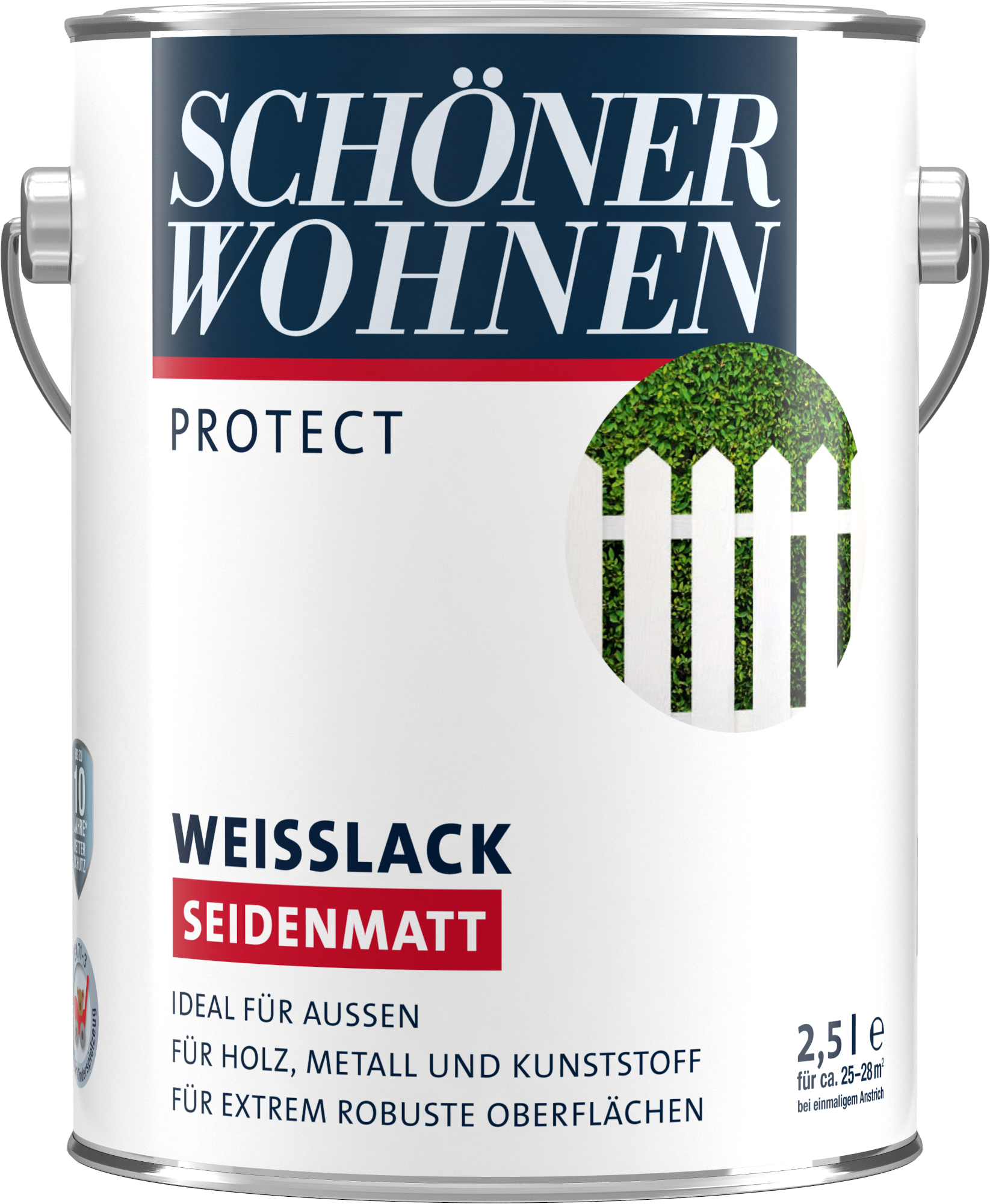 2,5L Schöner Wohnen Protect Weisslack seidenmatt weiss